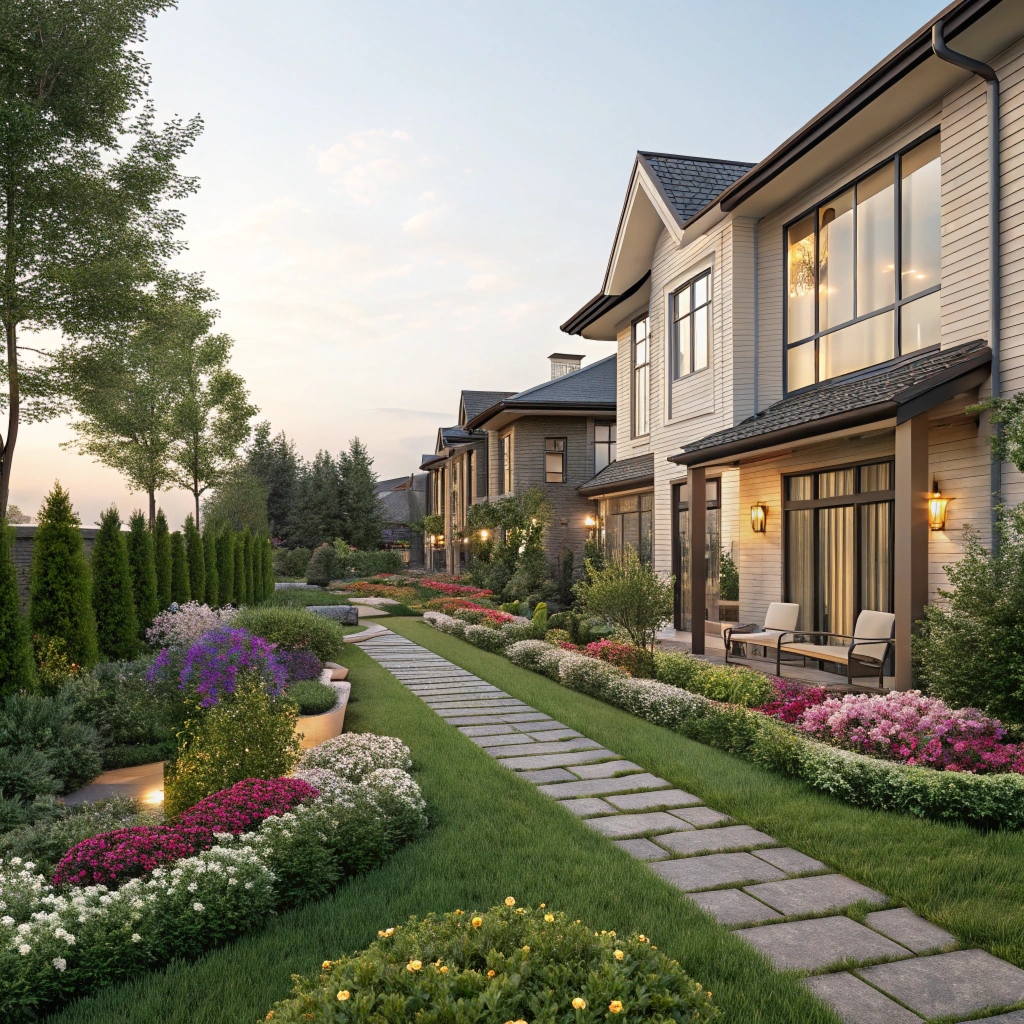 Espacio verde con equilibrio de sombra y luz